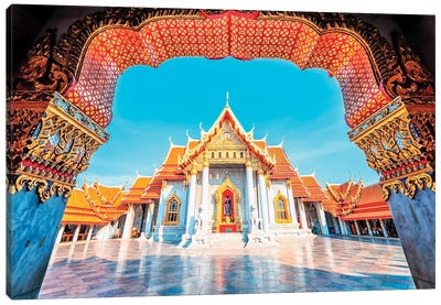 Wat Benchamabophit Dusitwanaram Canvas Art Print - Thailand Art