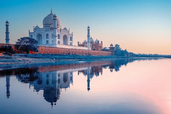 Taj Mahal: Blue Taj Mahal by Manjik Pictures