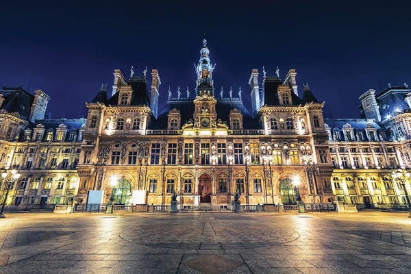 Canvas Print: Paris City Hall by Manjik Pictures