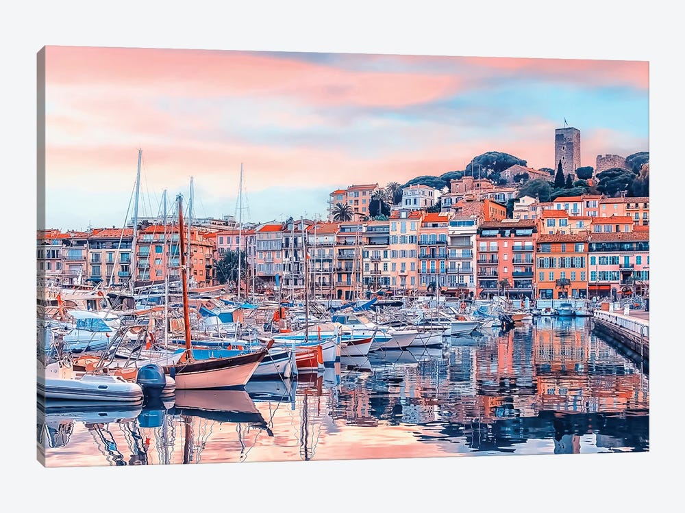 Cannes At Sunset by Manjik Pictures 1-piece Canvas Artwork