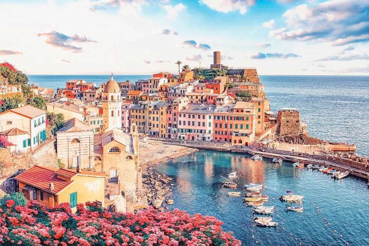 Colorful Vernazza by Manjik Pictures wall art