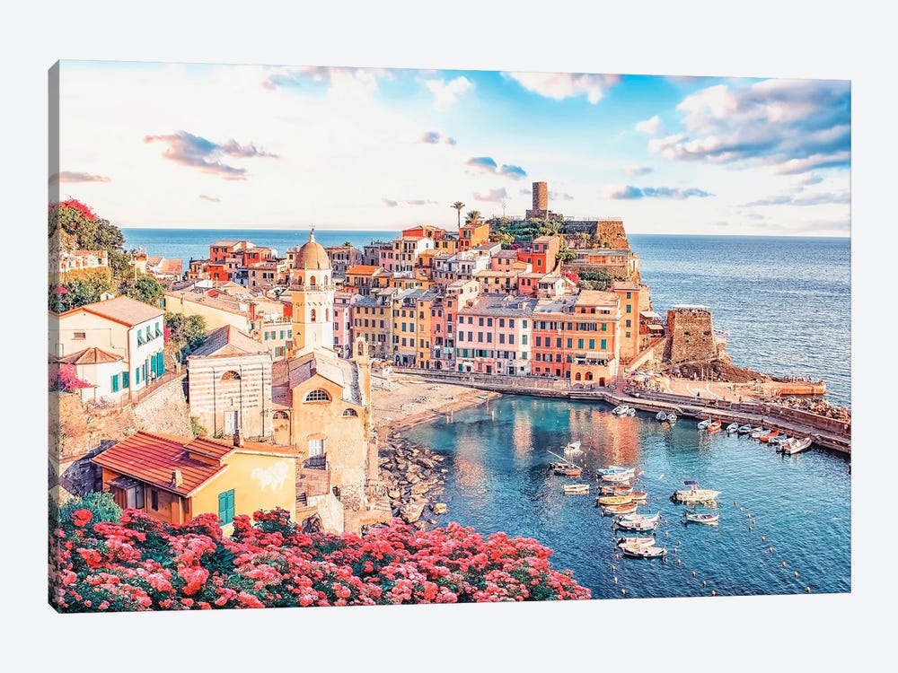 Colorful Vernazza by Manjik Pictures 1-piece Canvas Wall Art