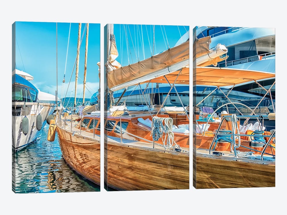 Yacht by Manjik Pictures 3-piece Canvas Art