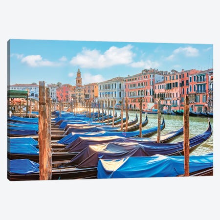 The Venice Gondolas Canvas Print #EMN1297} by Manjik Pictures Canvas Artwork