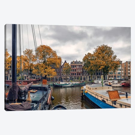 Amsterdam At Fall Canvas Print #EMN1339} by Manjik Pictures Canvas Art