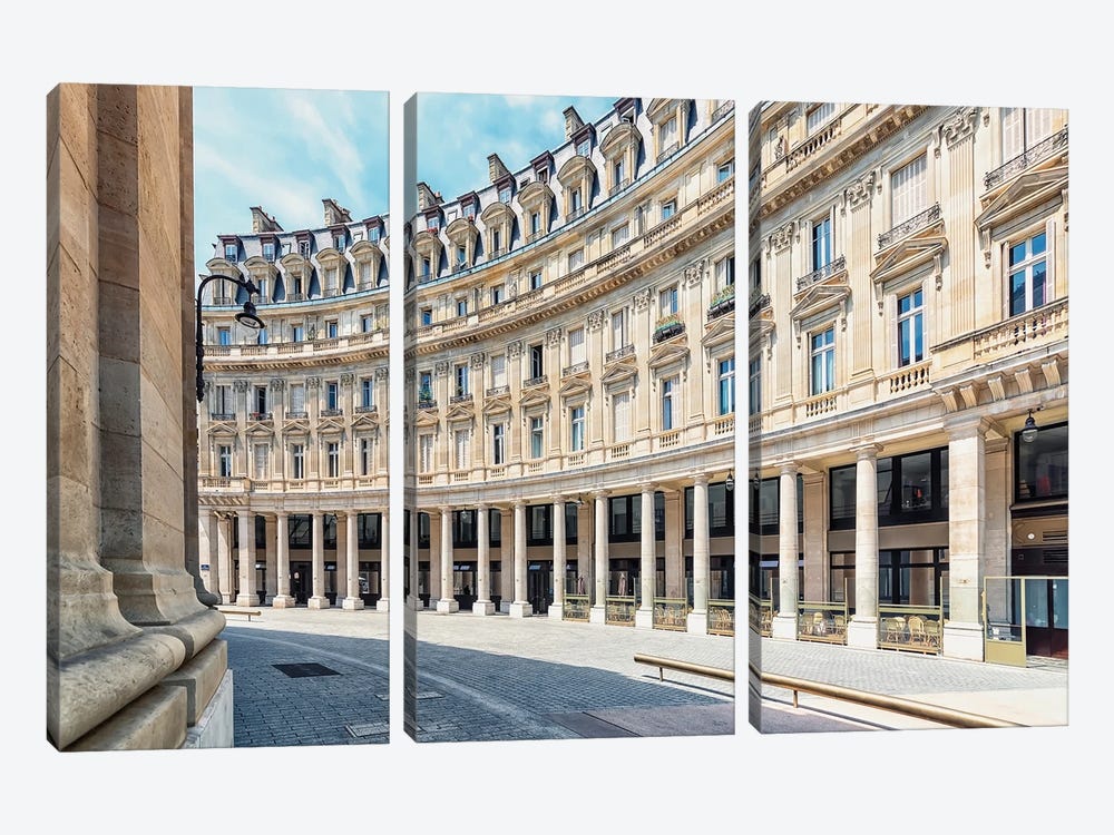 Street In Paris by Manjik Pictures 3-piece Canvas Artwork