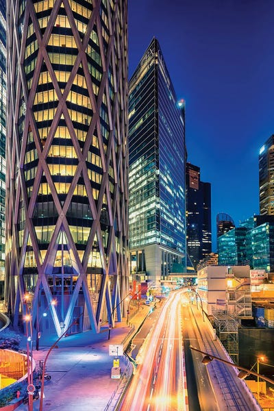 City By Night by Manjik Pictures canvas print