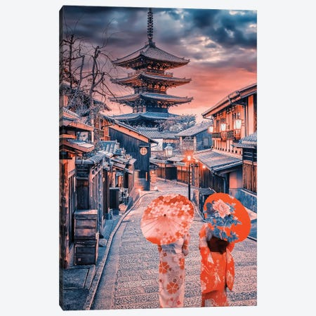 Evening In Kyoto Canvas Print #EMN1348} by Manjik Pictures Canvas Print