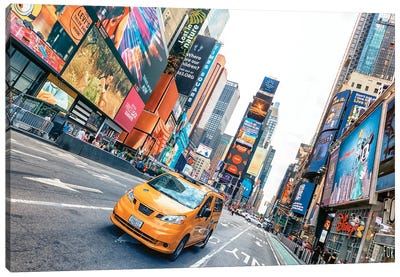 Yellow Taxi Canvas Art Print - Times Square