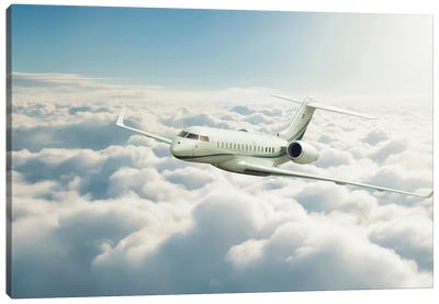 Private Jet Canvas Art Print - By Air