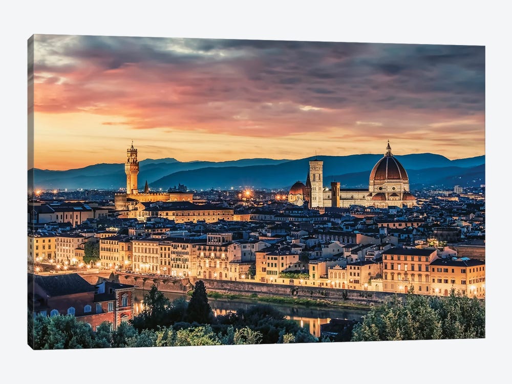 Florence At Sunset by Manjik Pictures 1-piece Canvas Print