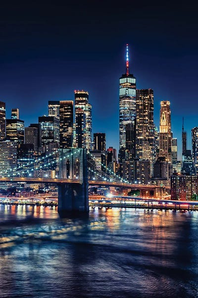 Manhattan By Night by Manjik Pictures multi panel art