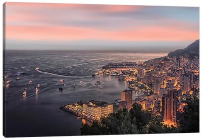 Monaco Sunset Canvas Art Print - Monaco