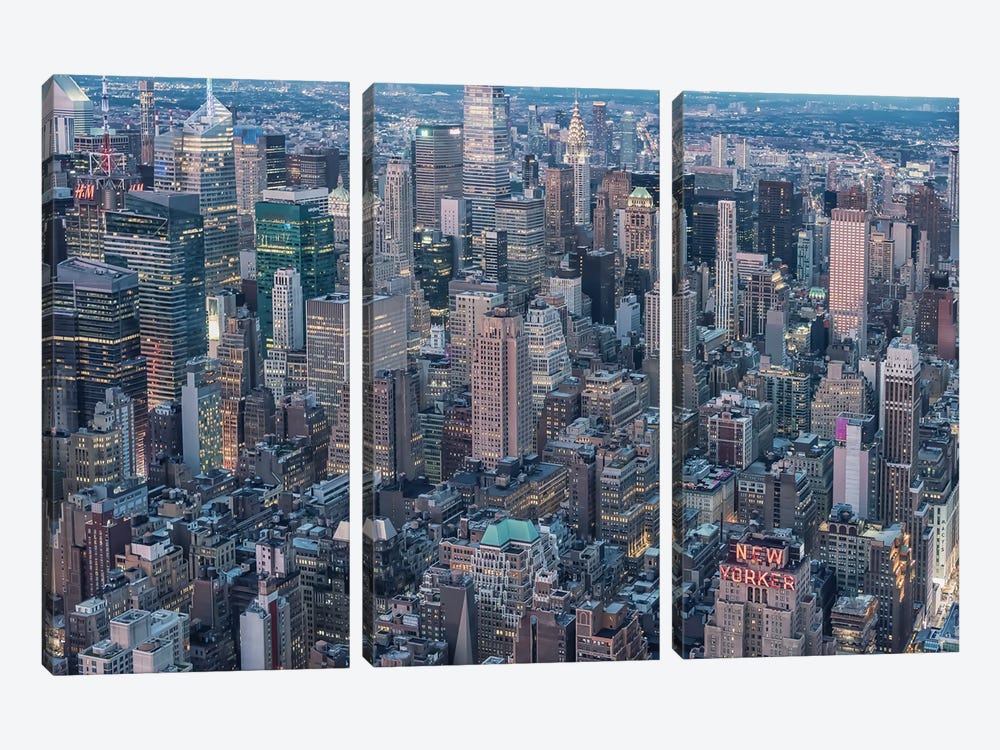 Manhattan Buildings by Manjik Pictures 3-piece Canvas Wall Art