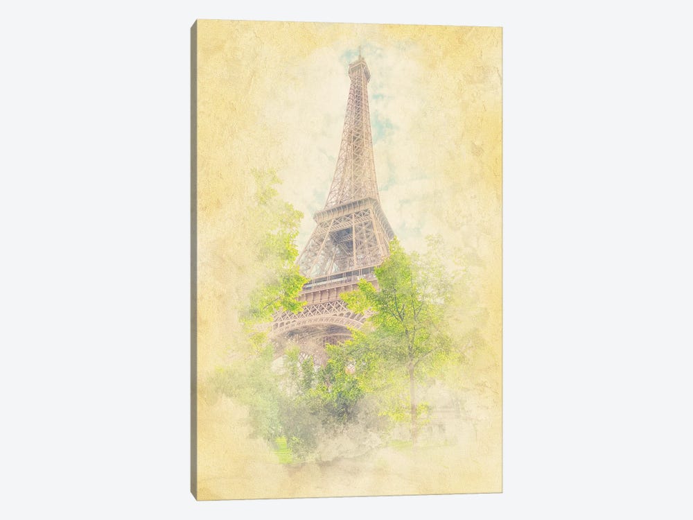 Eiffel Watercolor by Manjik Pictures 1-piece Canvas Art Print