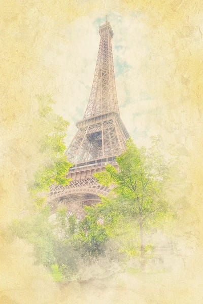 Eiffel Tower: Eiffel Watercolor by Manjik Pictures