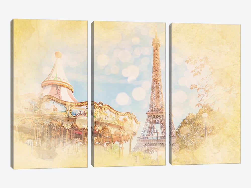 Paris Watercolor by Manjik Pictures 3-piece Canvas Wall Art