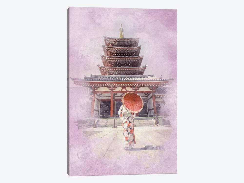 Tokyo Watercolor by Manjik Pictures 1-piece Canvas Artwork