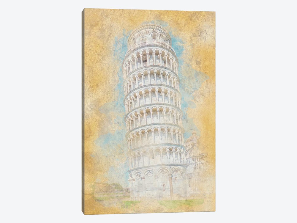 Pisa Watercolor 1-piece Canvas Art Print