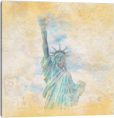 Statue Of Liberty Watercolor Canvas Art Print - Statue of Liberty Art