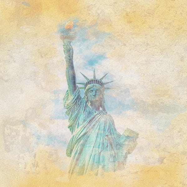 Statue Of Liberty: Statue Of Liberty Watercolor by Manjik Pictures