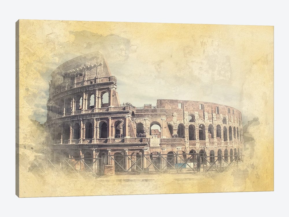 Colosseum Watercolor by Manjik Pictures 1-piece Canvas Print
