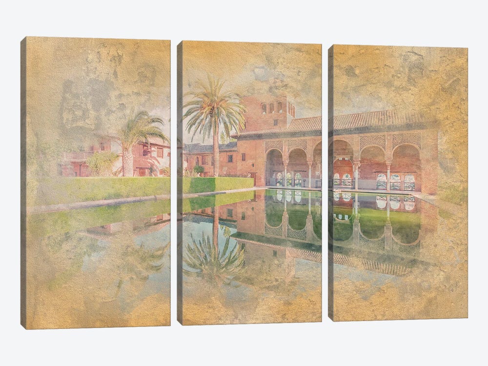 Alhambra Watercolor by Manjik Pictures 3-piece Canvas Wall Art