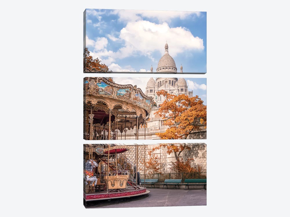 Montmartre by Manjik Pictures 3-piece Canvas Wall Art