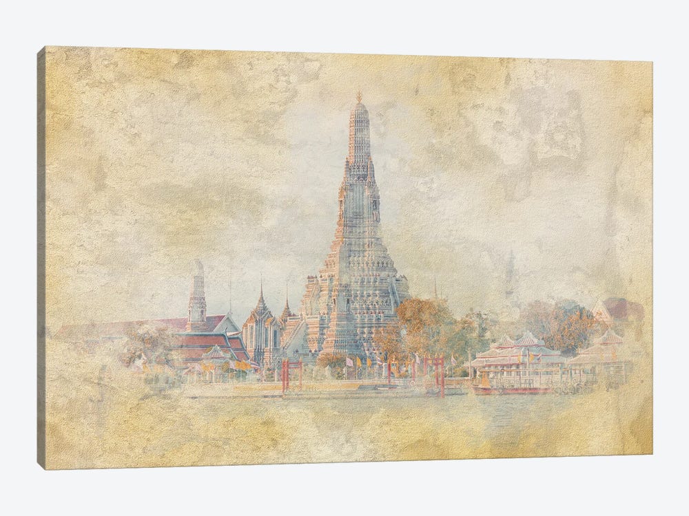 Arun Wat Watercolor by Manjik Pictures 1-piece Canvas Print