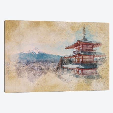 Japan Watercolor Canvas Print #EMN1403} by Manjik Pictures Canvas Art