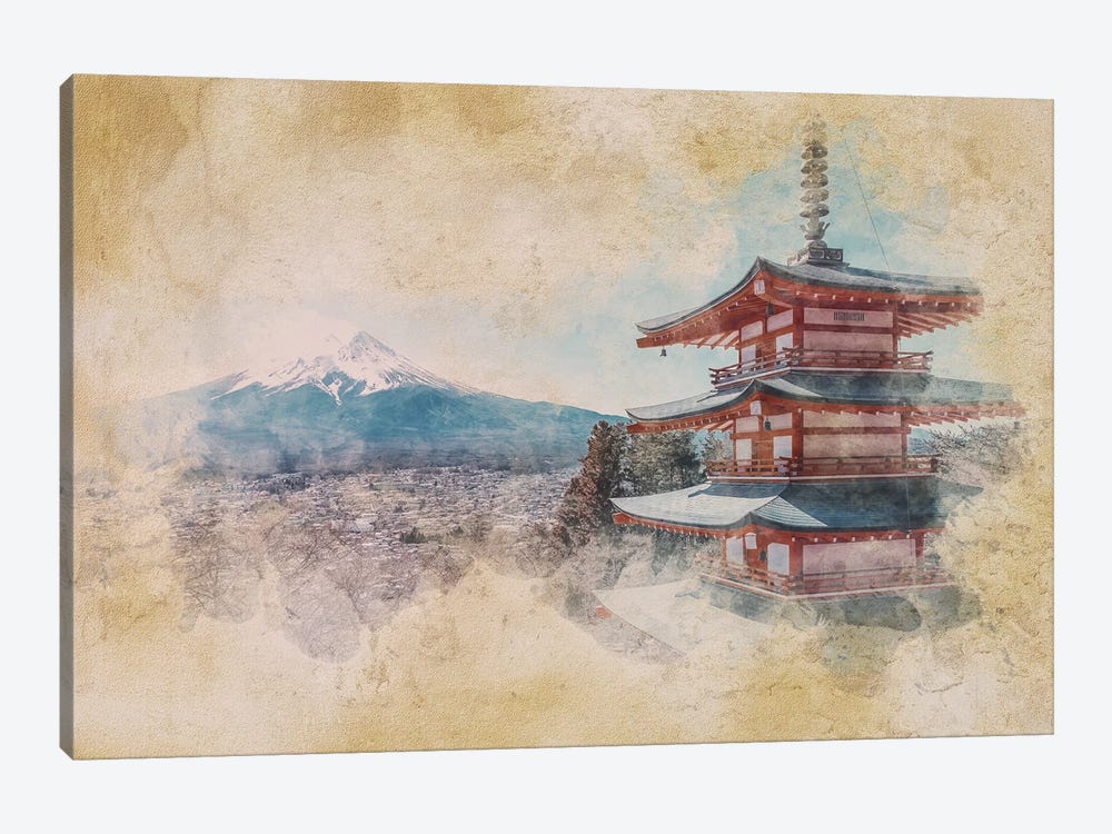 Japan Watercolor by Manjik Pictures 1-piece Canvas Wall Art