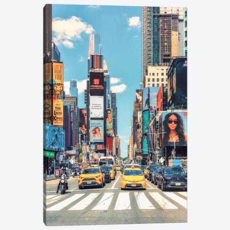 Colourful Times Square Canvas Print #EMN1409} by Manjik Pictures Canvas Art
