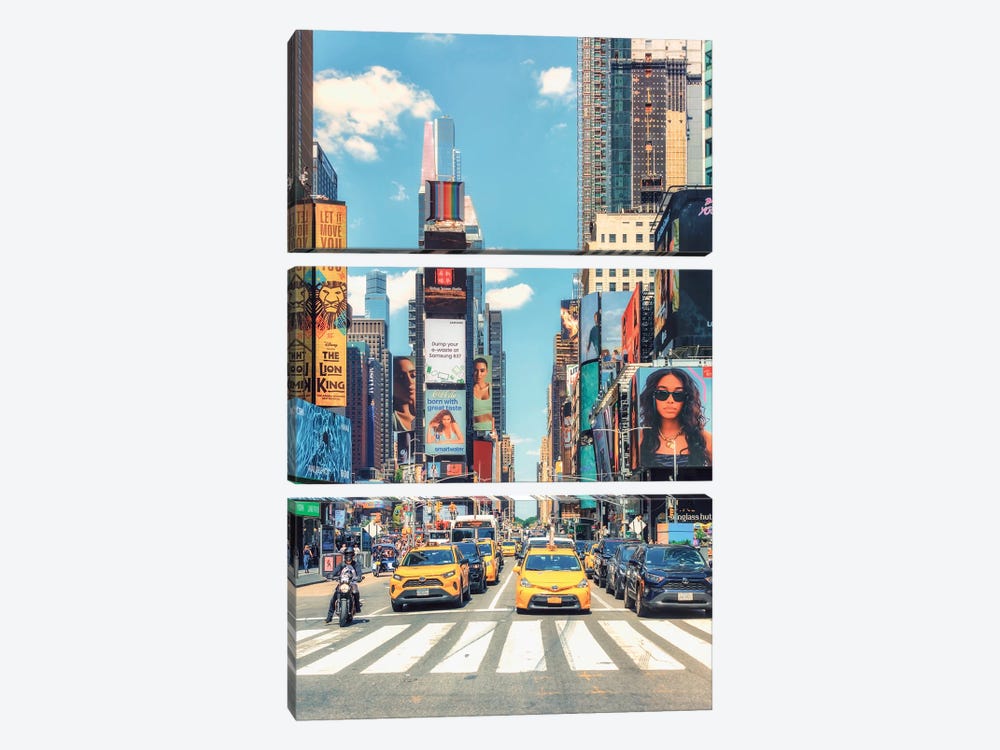 Colourful Times Square by Manjik Pictures 3-piece Canvas Art