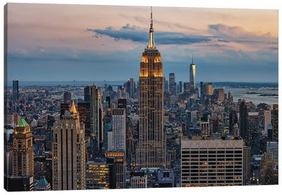The Empire State Building At Sunset Canvas Art Print - Manjik Pictures