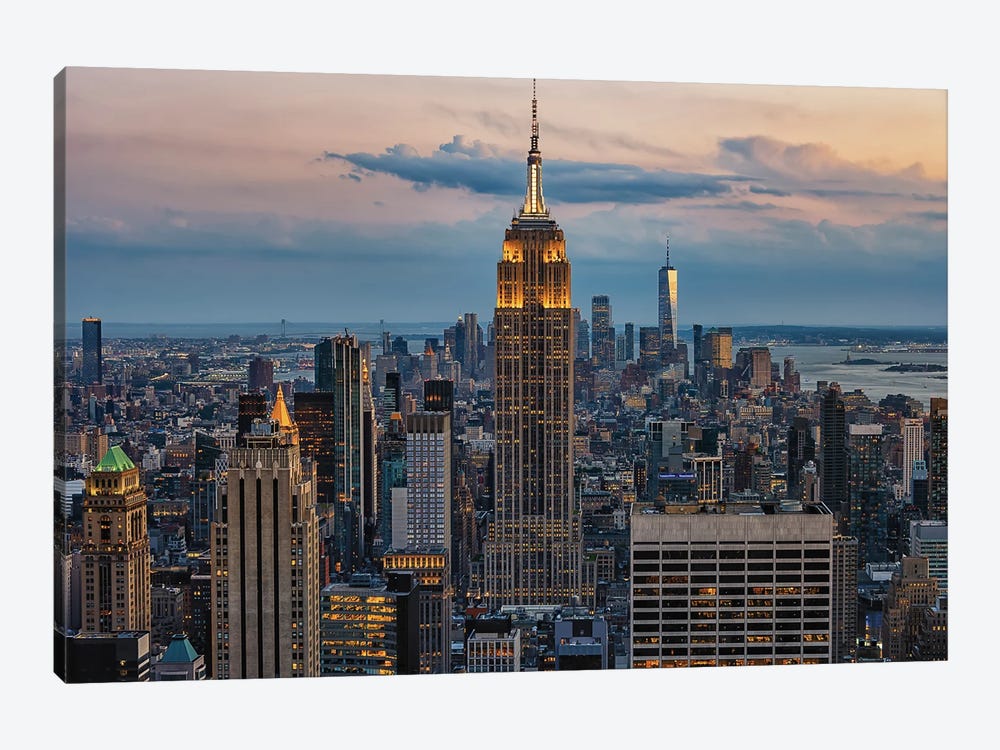 The Empire State Building At Sunset by Manjik Pictures 1-piece Canvas Art