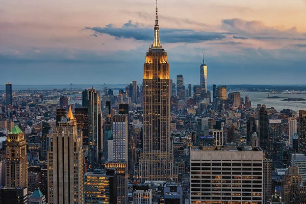 Empire State Building: The Empire State Building At Sunset by Manjik Pictures