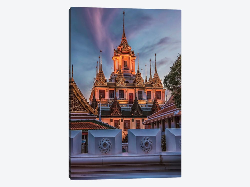 Thai Temple At Dusk by Manjik Pictures 1-piece Art Print