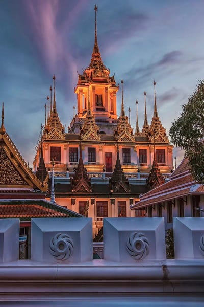 Thai Temple At Dusk