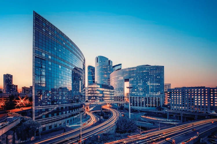 Colorful La Defense Canvas Wall Art by Manjik Pictures | iCanvas
