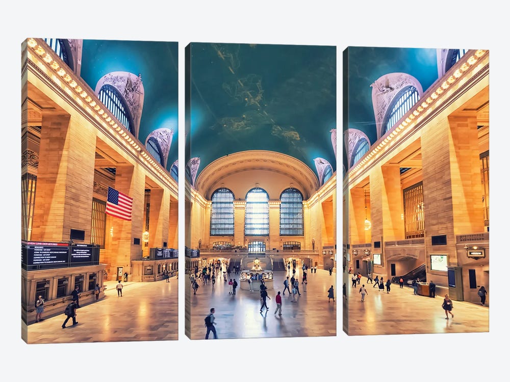 Grand Central Terminal by Manjik Pictures 3-piece Canvas Art Print