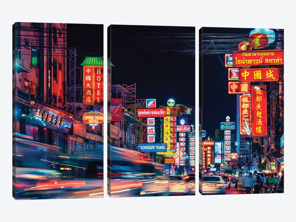 Chinatown by Manjik Pictures 3-piece Canvas Wall Art