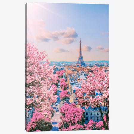 Sping In Paris Canvas Print #EMN1430} by Manjik Pictures Art Print