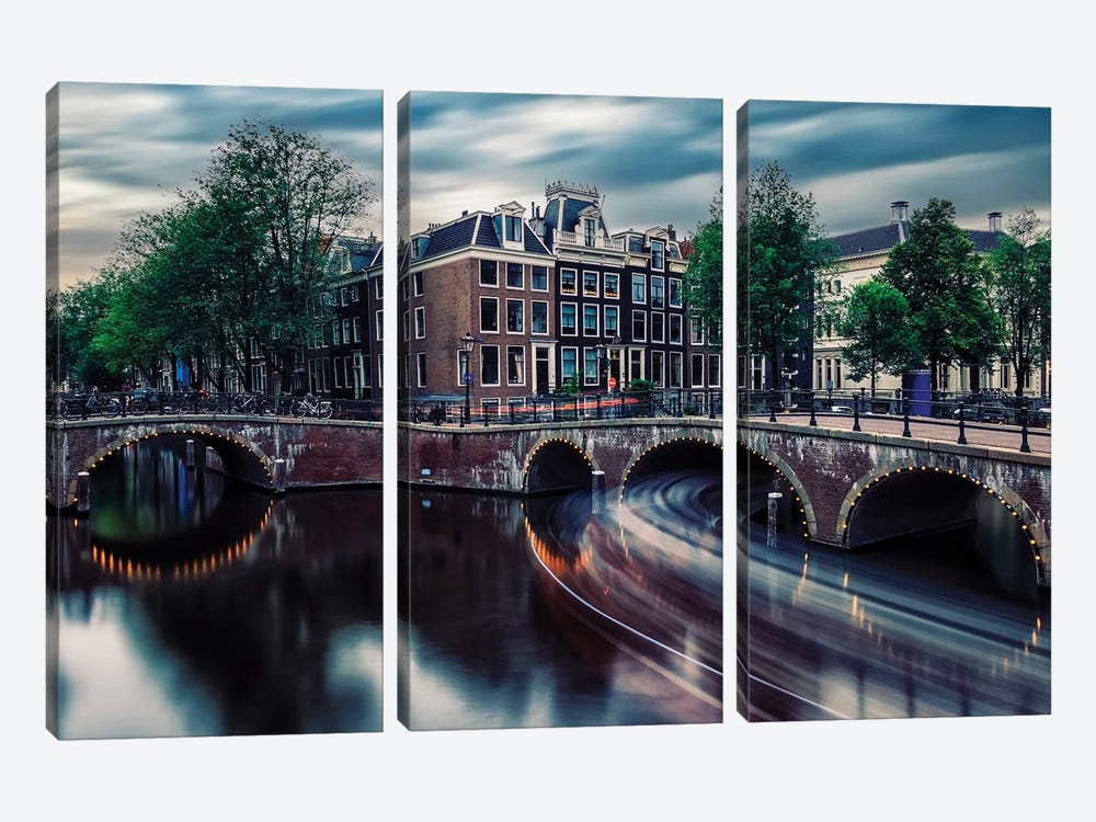 Beautiful Amsterdam by Manjik Pictures 3-piece Canvas Art