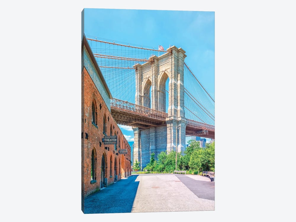 The Brooklyn Bridge by Manjik Pictures 1-piece Canvas Artwork