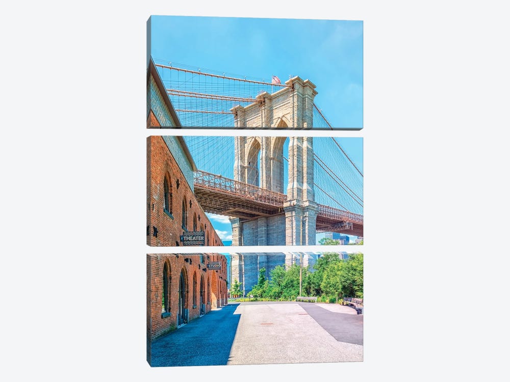 The Brooklyn Bridge by Manjik Pictures 3-piece Canvas Wall Art