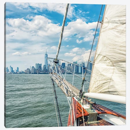 Sailing In New York Canvas Print #EMN1454} by Manjik Pictures Canvas Wall Art