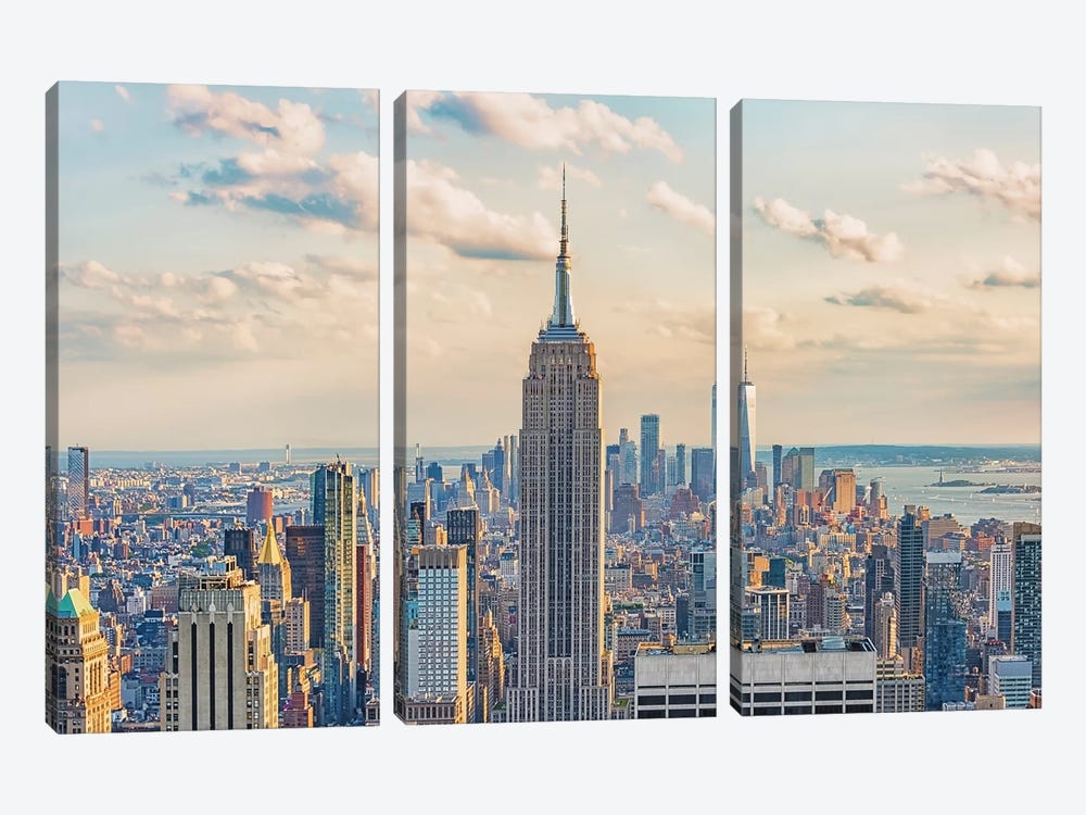Empire State Building by Manjik Pictures 3-piece Canvas Art