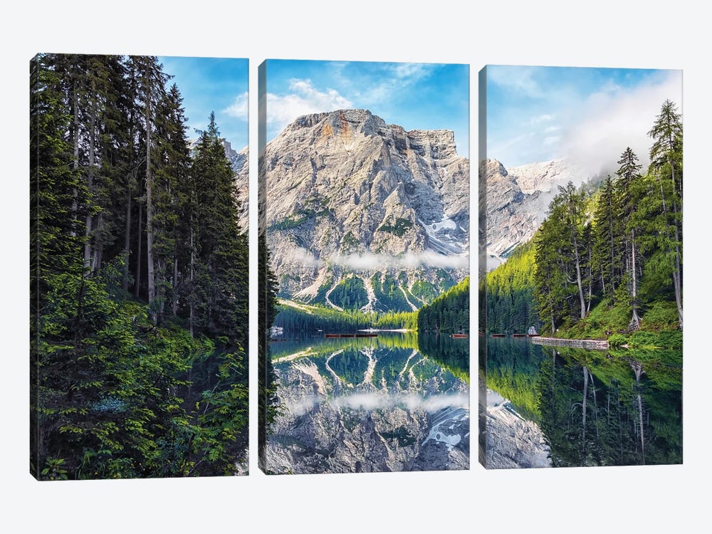 Alpine Landscape by Manjik Pictures 3-piece Canvas Print