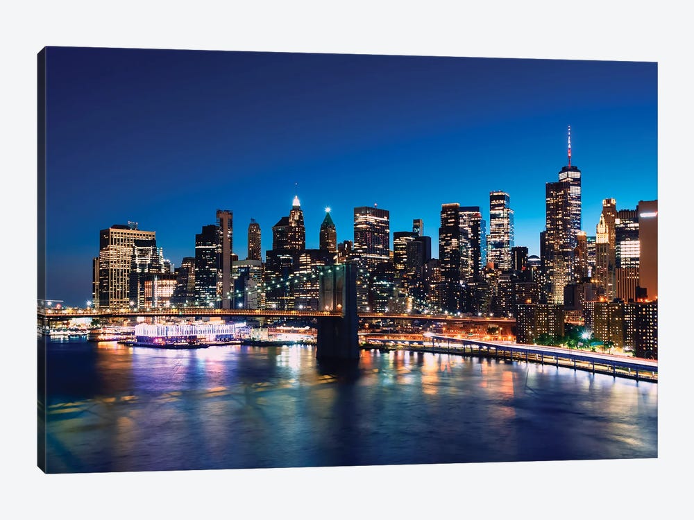 Night In New York by Manjik Pictures 1-piece Canvas Art