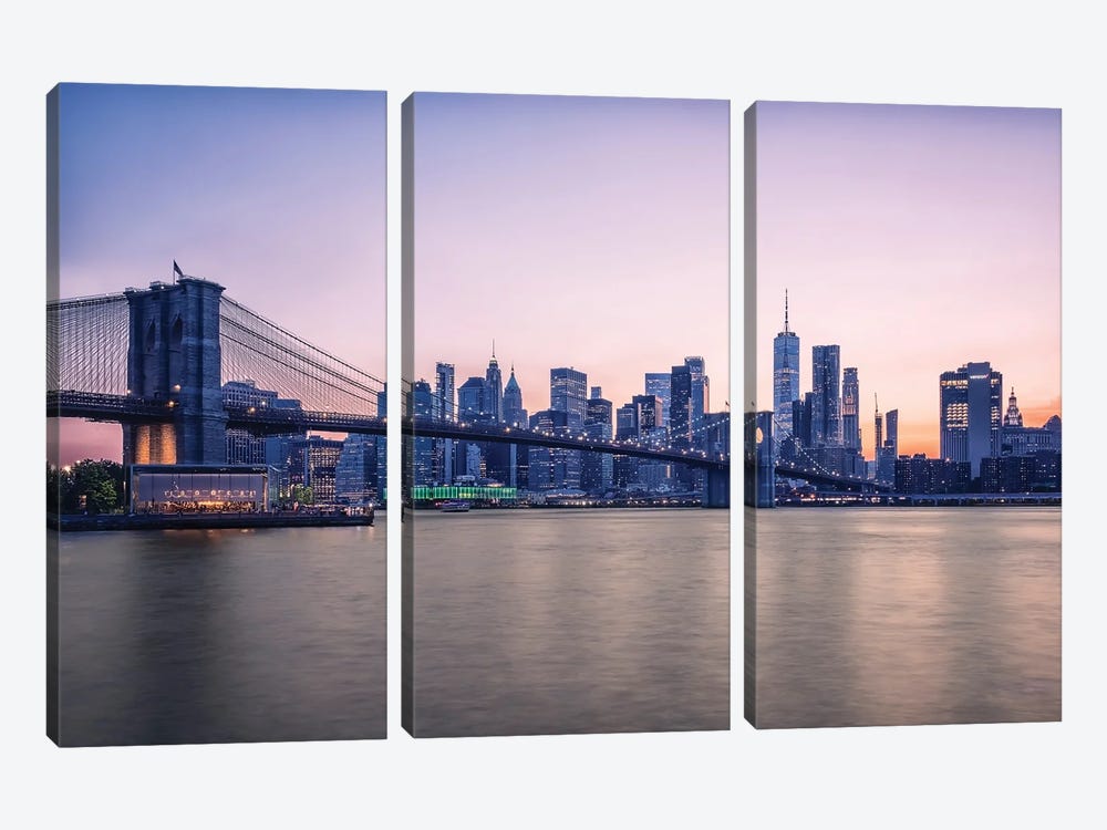 Pink New York by Manjik Pictures 3-piece Canvas Art